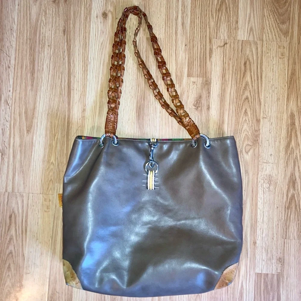 Designer Furst Leather Braided Handle Clasp Closure Tote Bag Purse OOAK - Picture 5 of 16